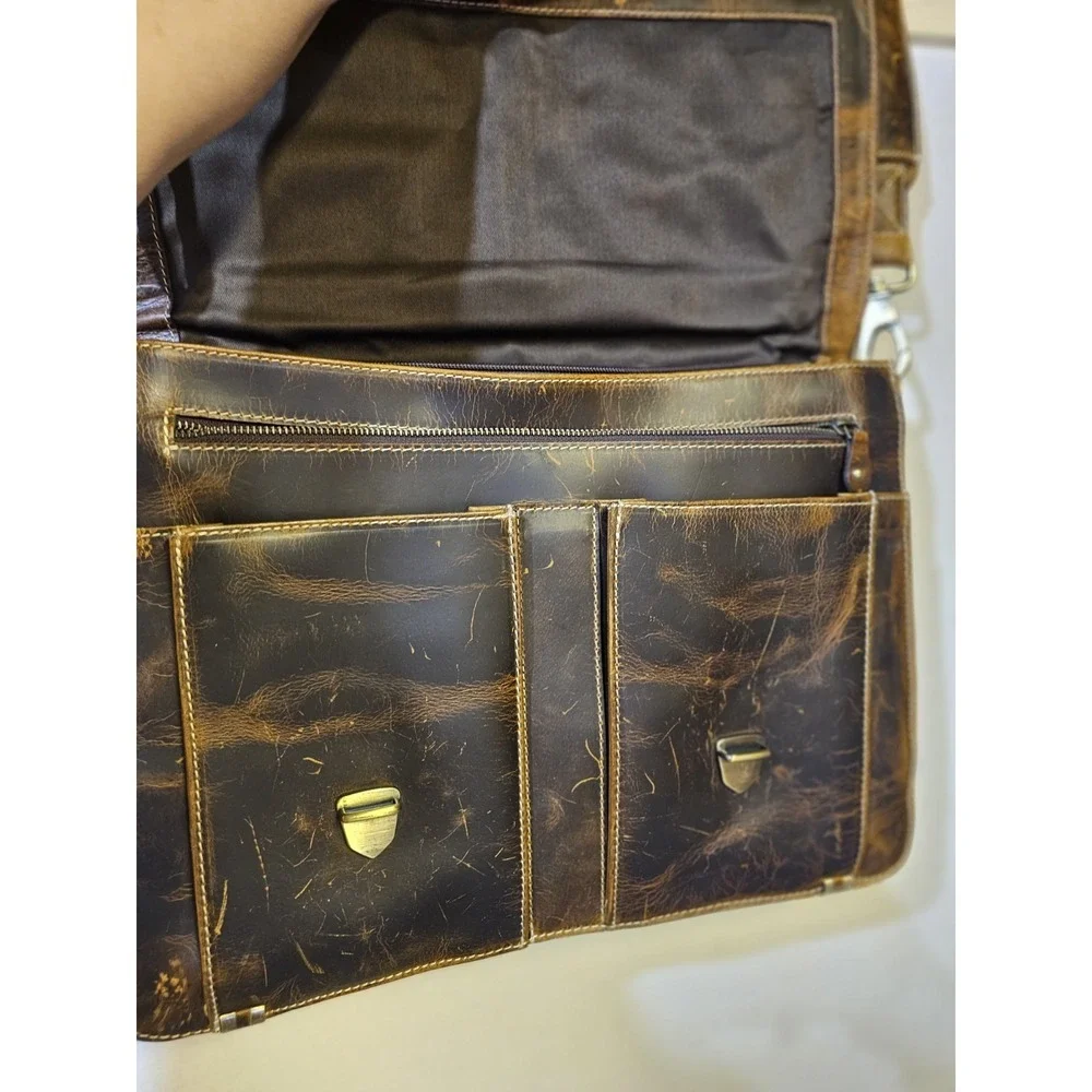 Rustic Town Leather Mens Computer/ Work Bag 15x 10